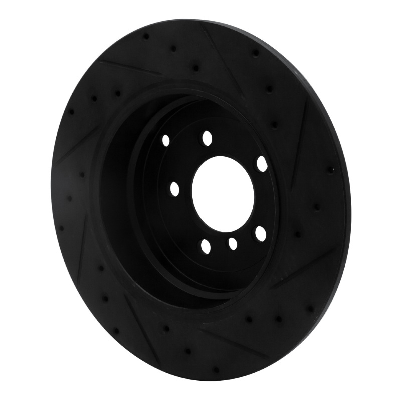 Land Rover Range Rover Brake Rotor (1) - Rear Left - R1 Concepts - Drilled & Slotted - Black - `03-`05